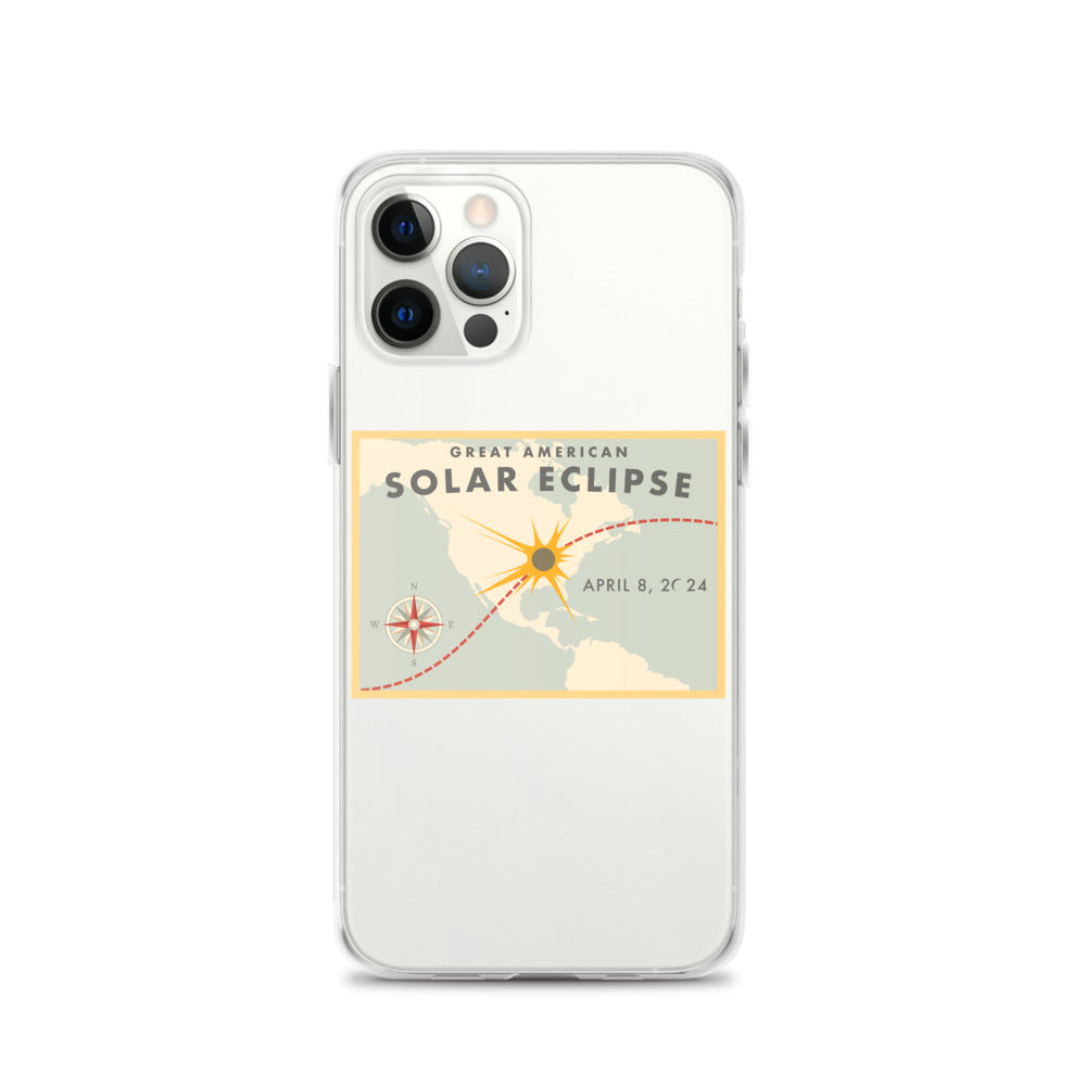 2024 Solar Eclipse Path iPhone Case