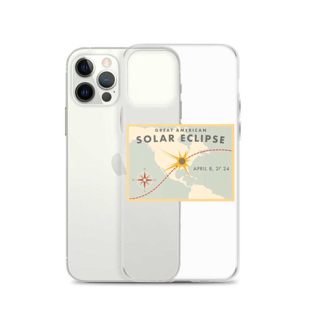 2024 Solar Eclipse Path iPhone Case