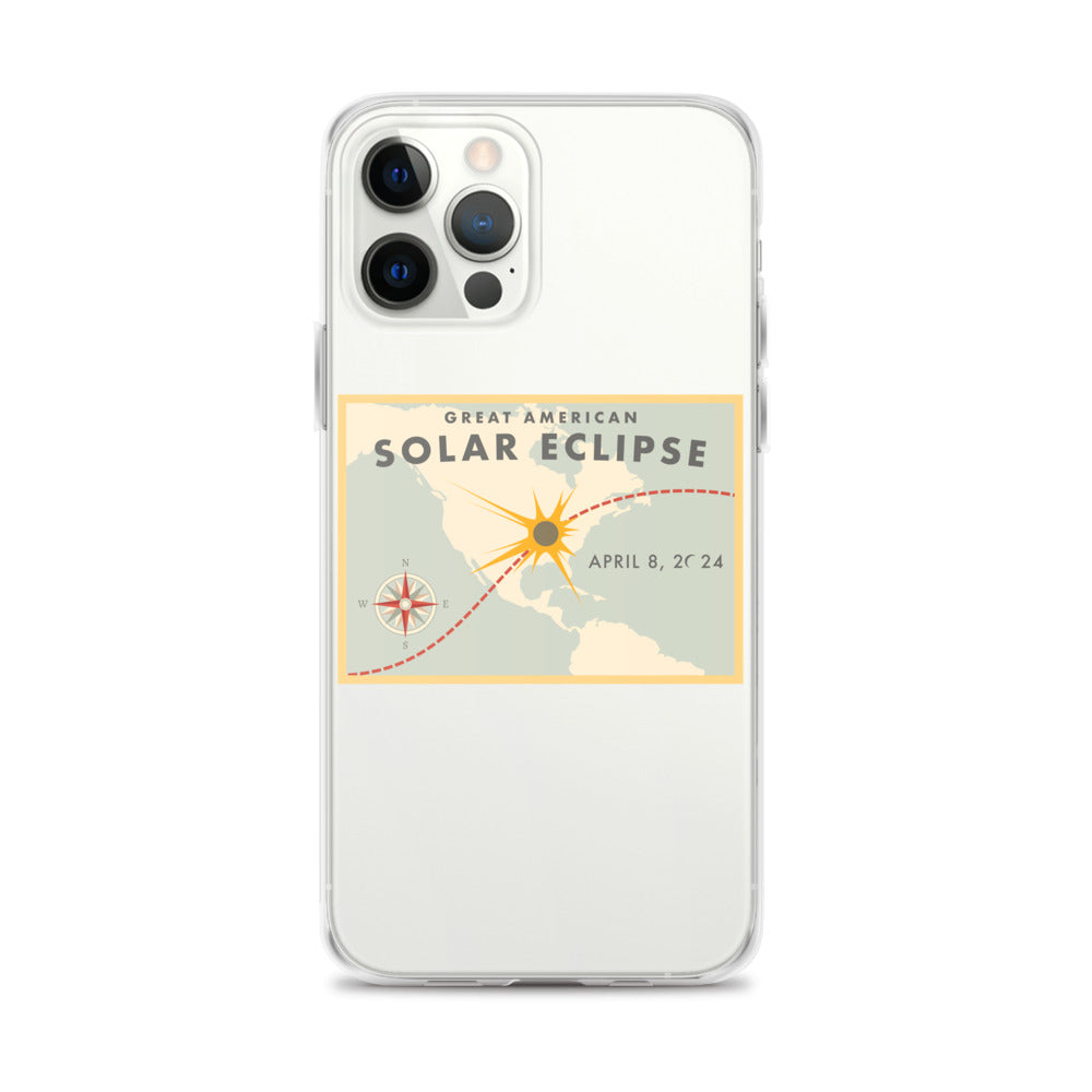 2024 Solar Eclipse Path iPhone Case