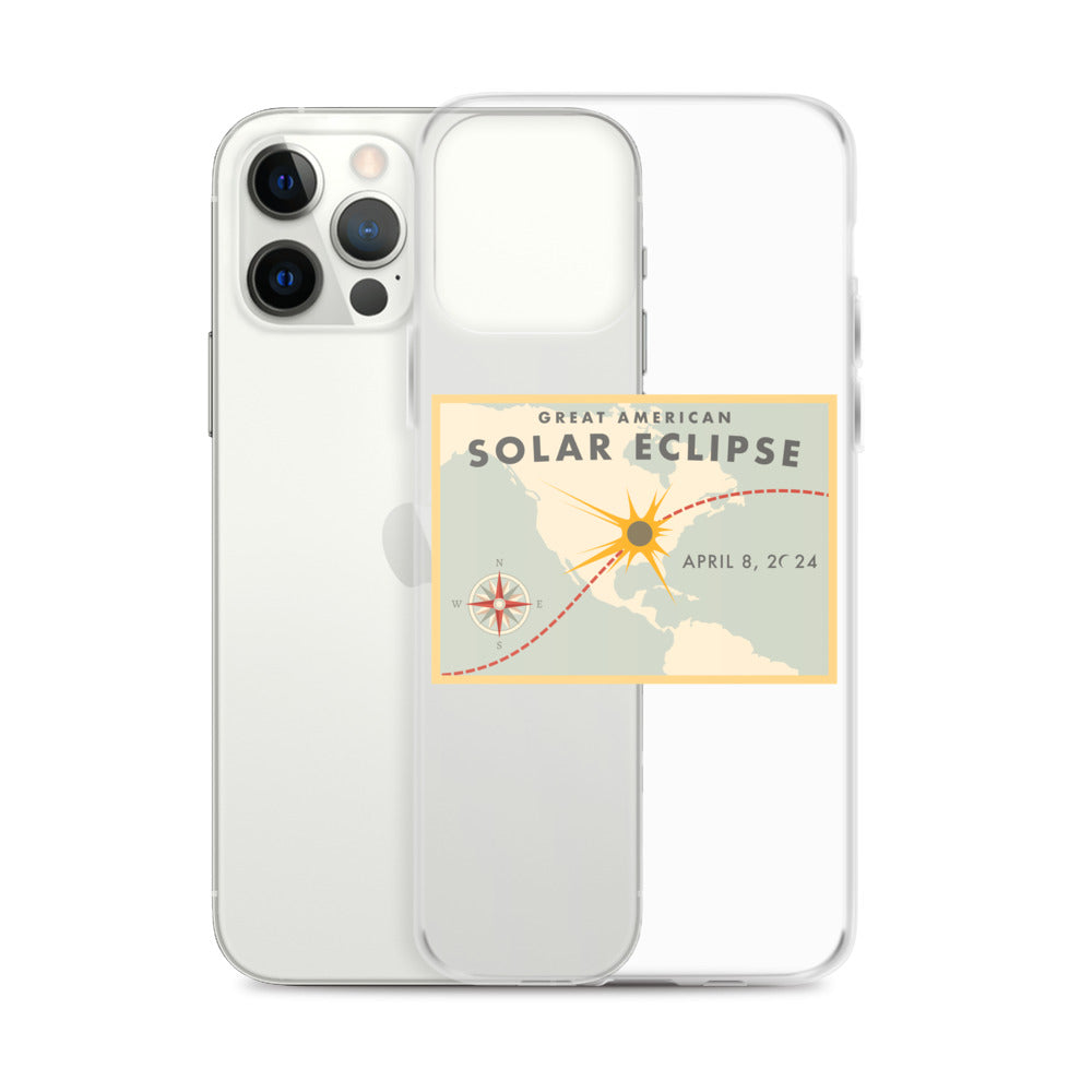 2024 Solar Eclipse Path iPhone Case