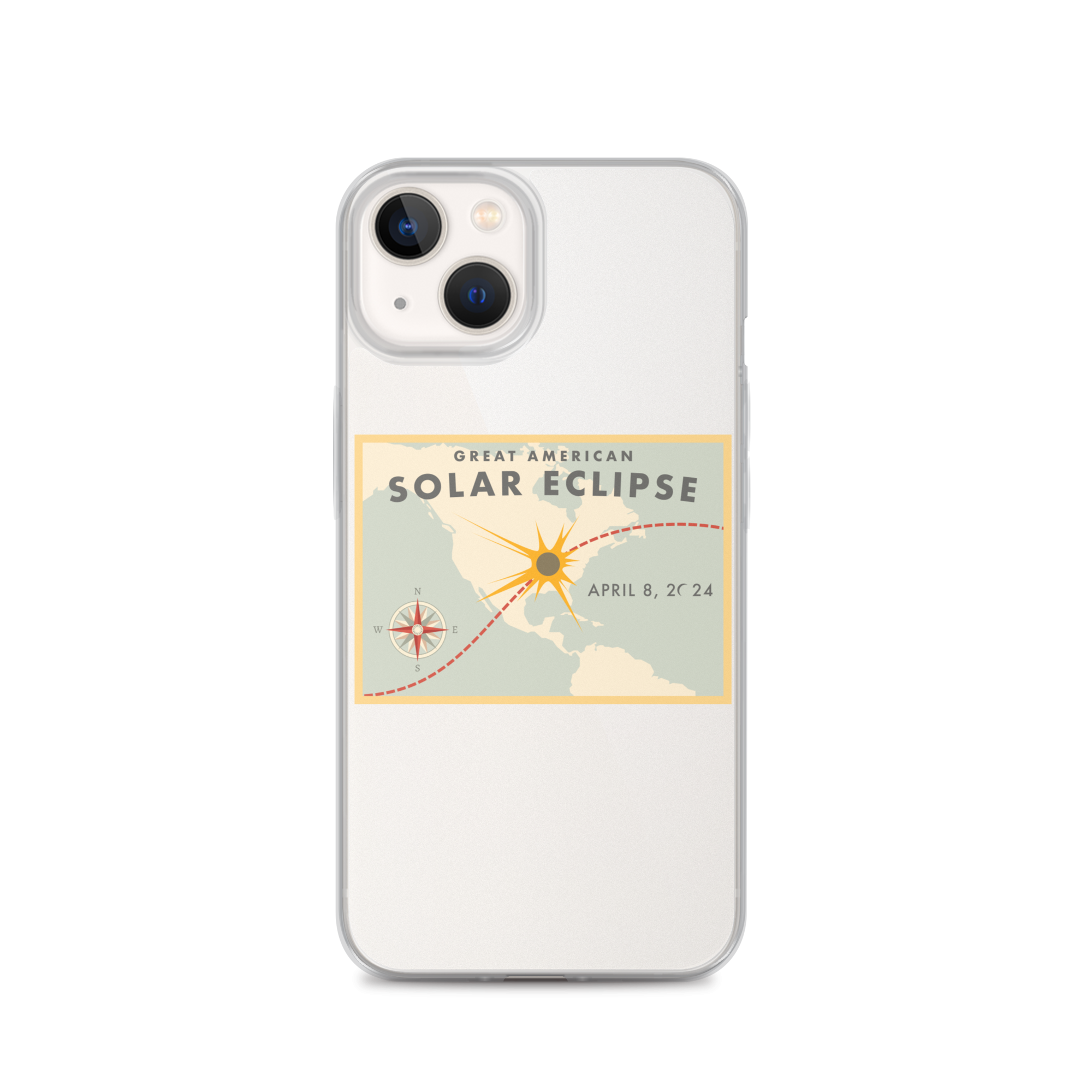 2024 Solar Eclipse Path iPhone Case