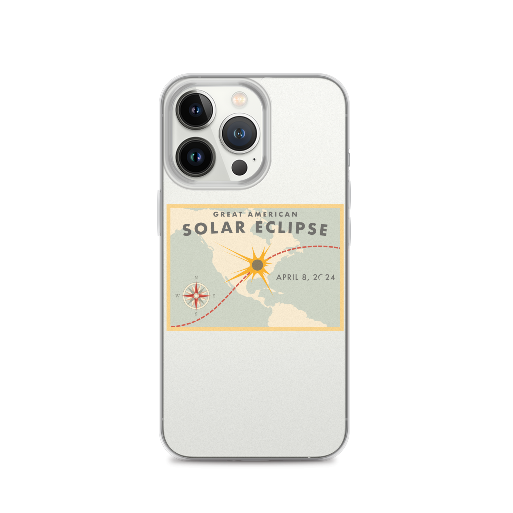 2024 Solar Eclipse Path iPhone Case