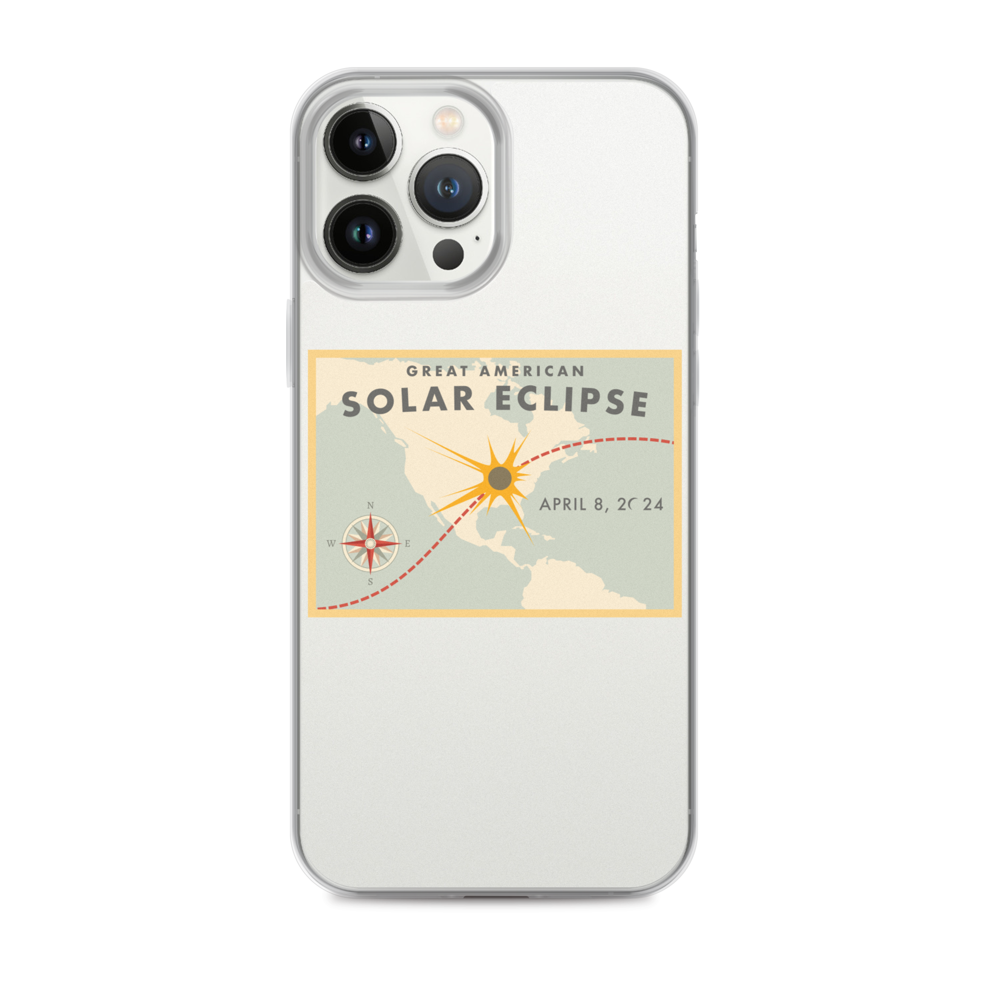 2024 Solar Eclipse Path iPhone Case