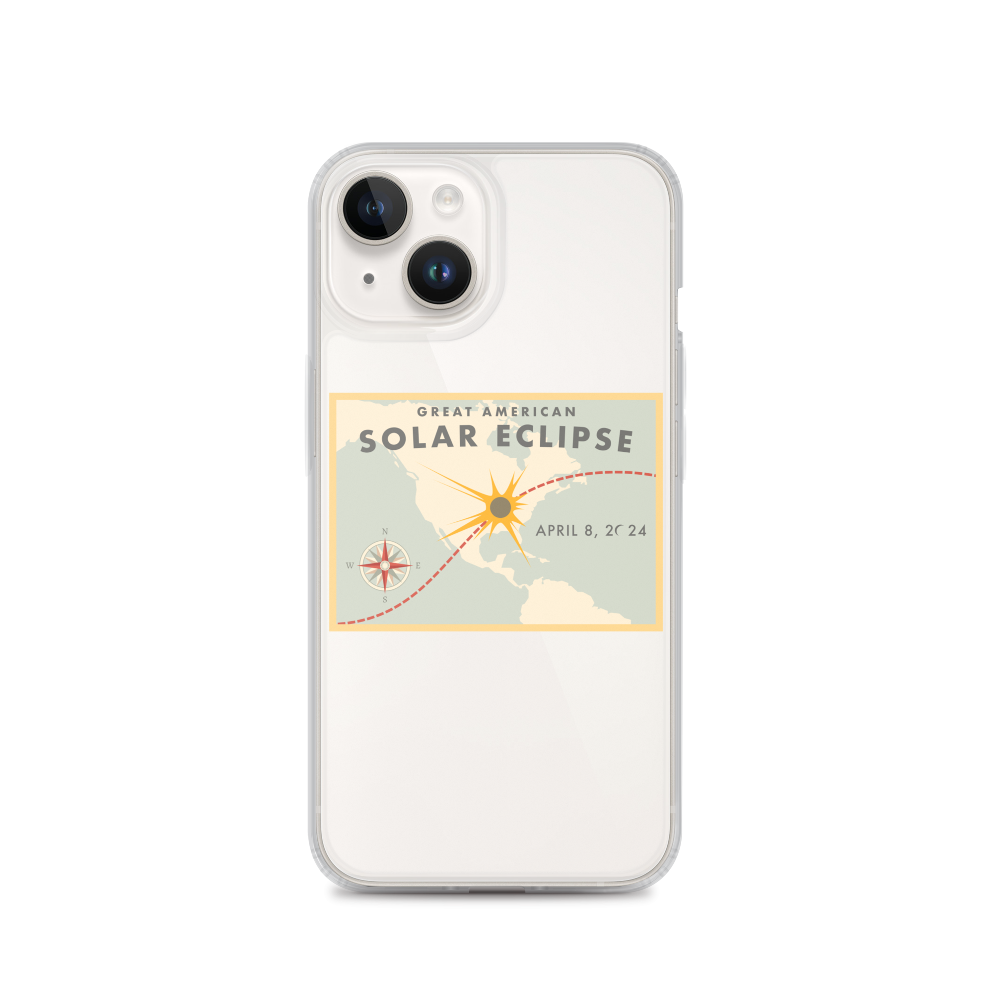 2024 Solar Eclipse Path iPhone Case