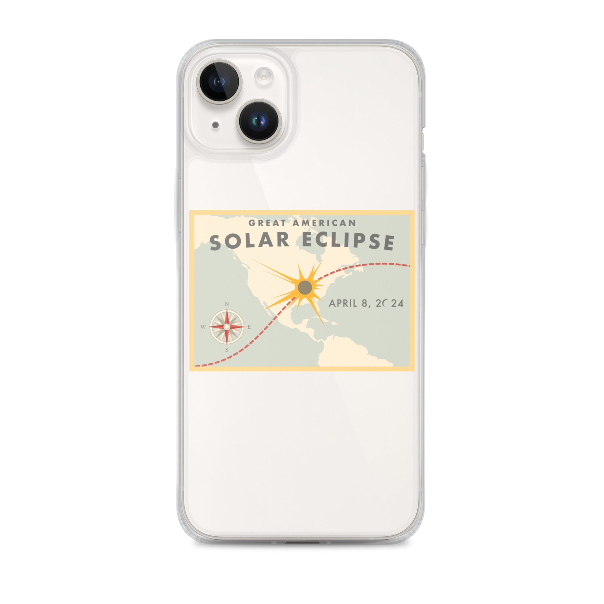 2024 Solar Eclipse Path iPhone Case