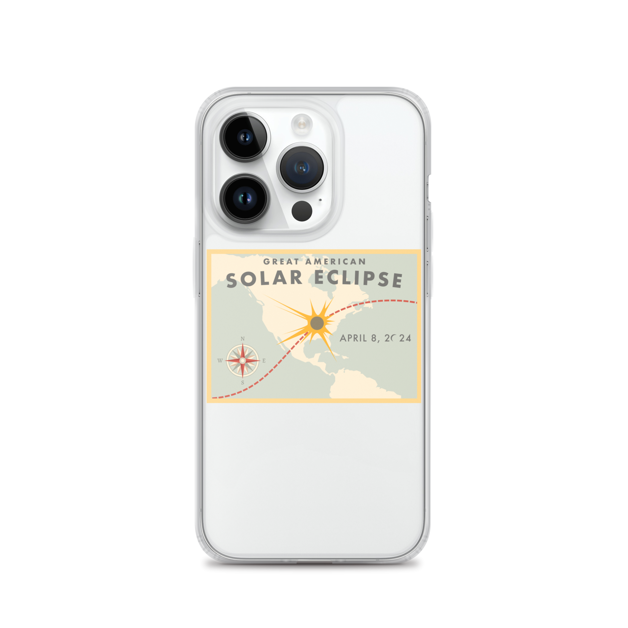 2024 Solar Eclipse Path iPhone Case