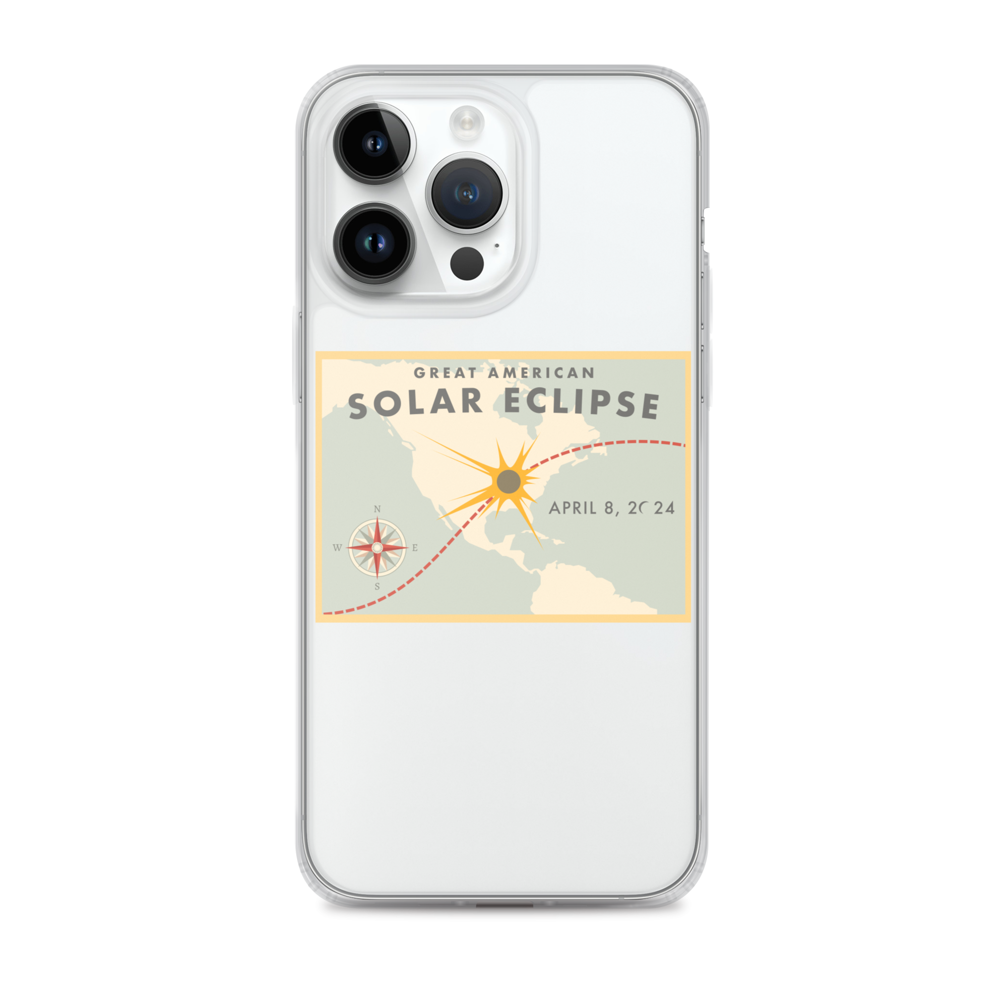 2024 Solar Eclipse Path iPhone Case