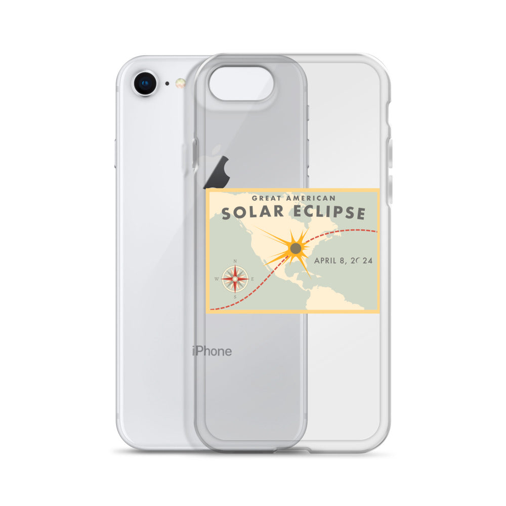 2024 Solar Eclipse Path iPhone Case