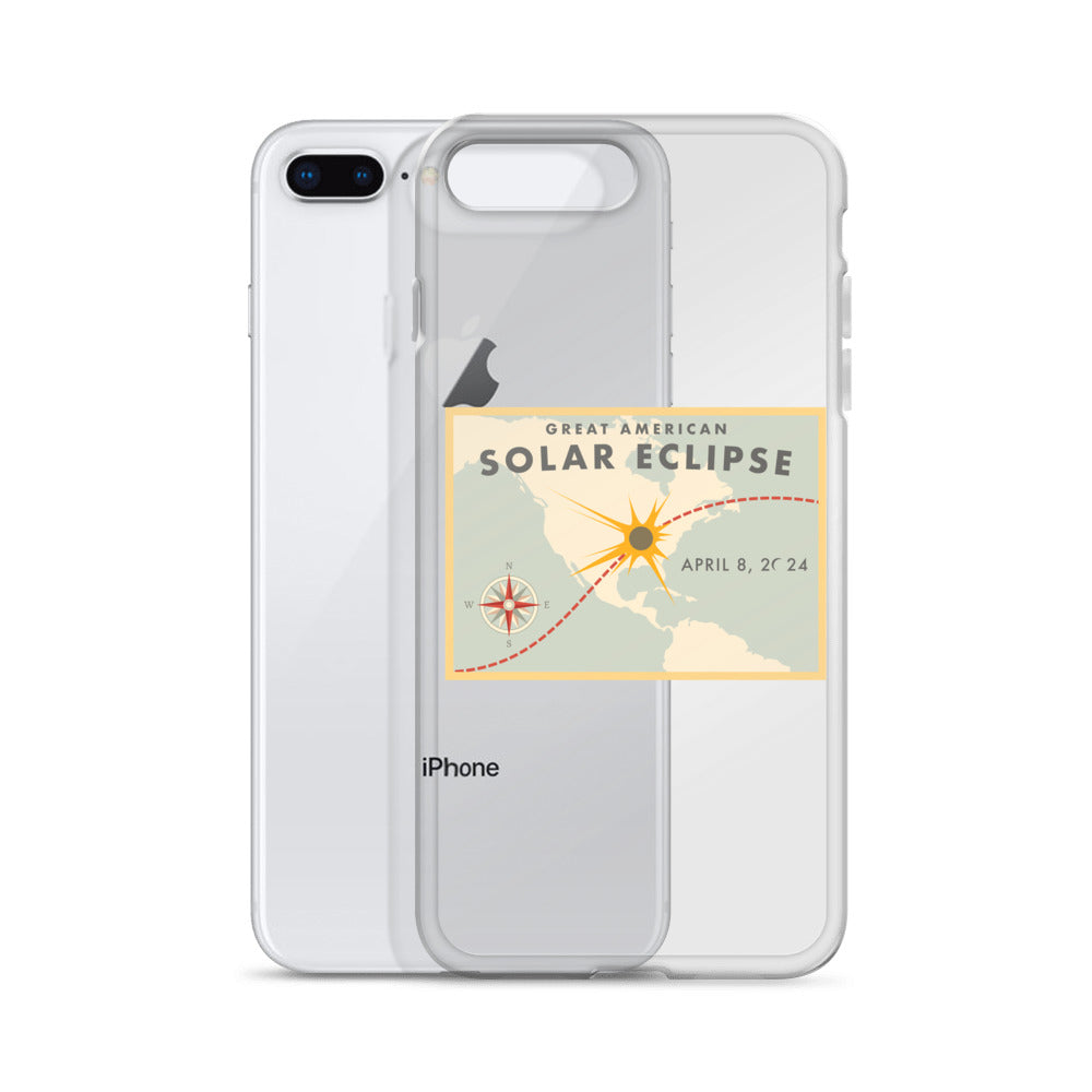 2024 Solar Eclipse Path iPhone Case