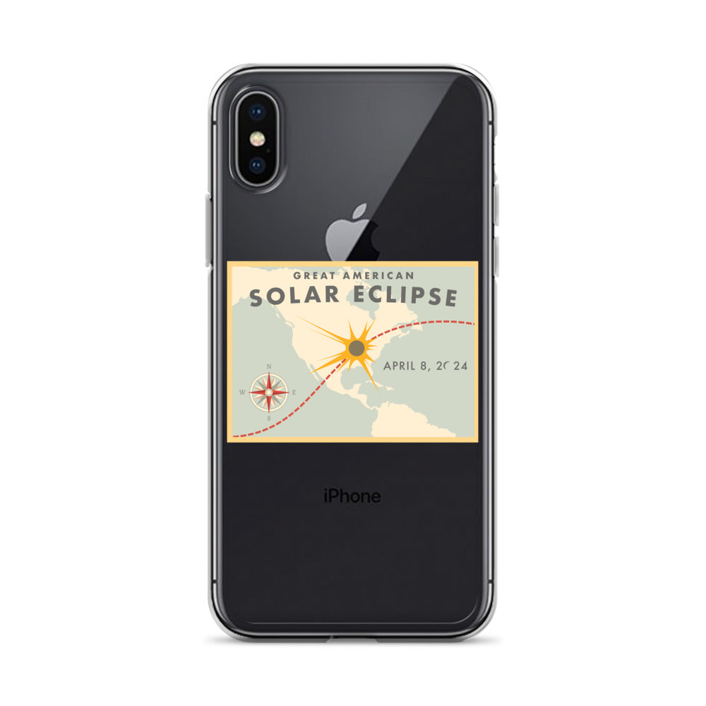 2024 Solar Eclipse Path iPhone Case