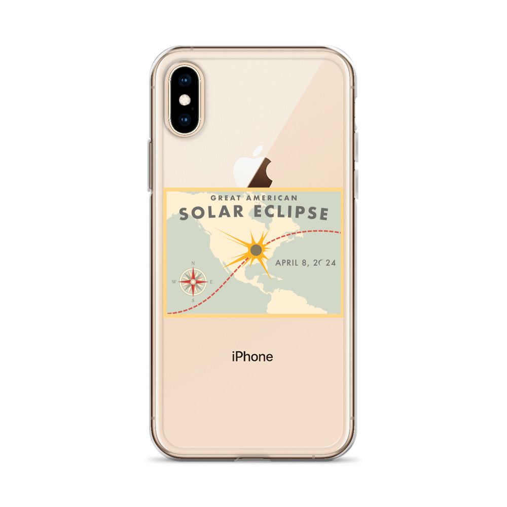 2024 Solar Eclipse Path iPhone Case