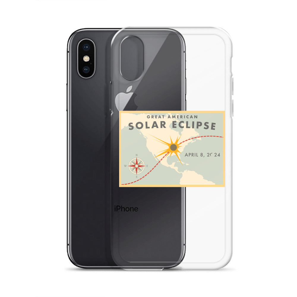 2024 Solar Eclipse Path iPhone Case