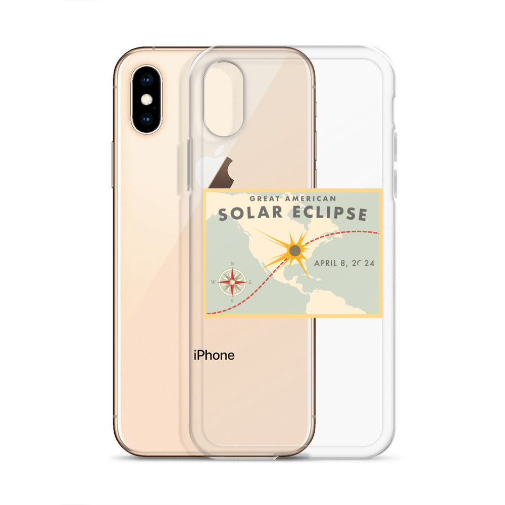 2024 Solar Eclipse Path iPhone Case