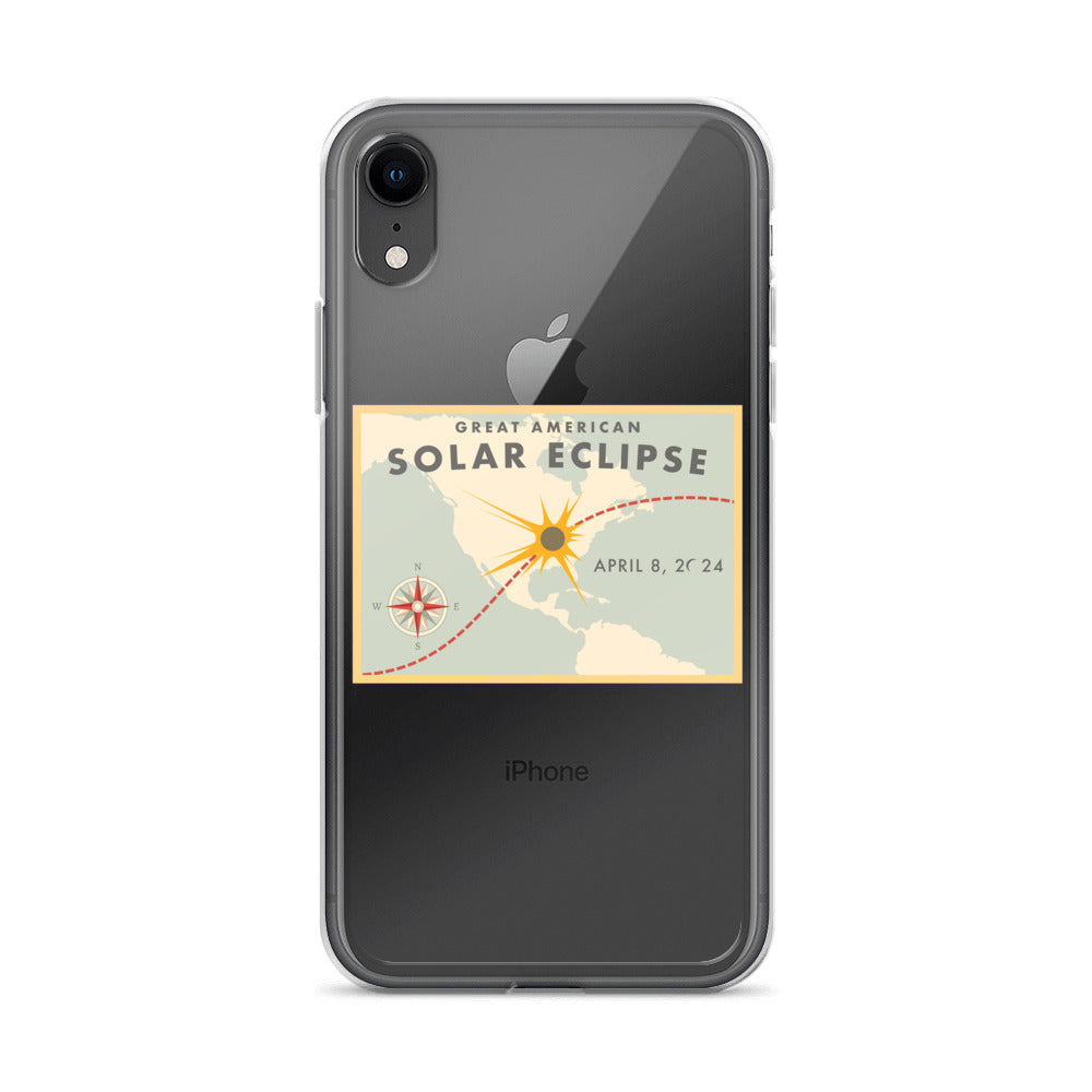 2024 Solar Eclipse Path iPhone Case