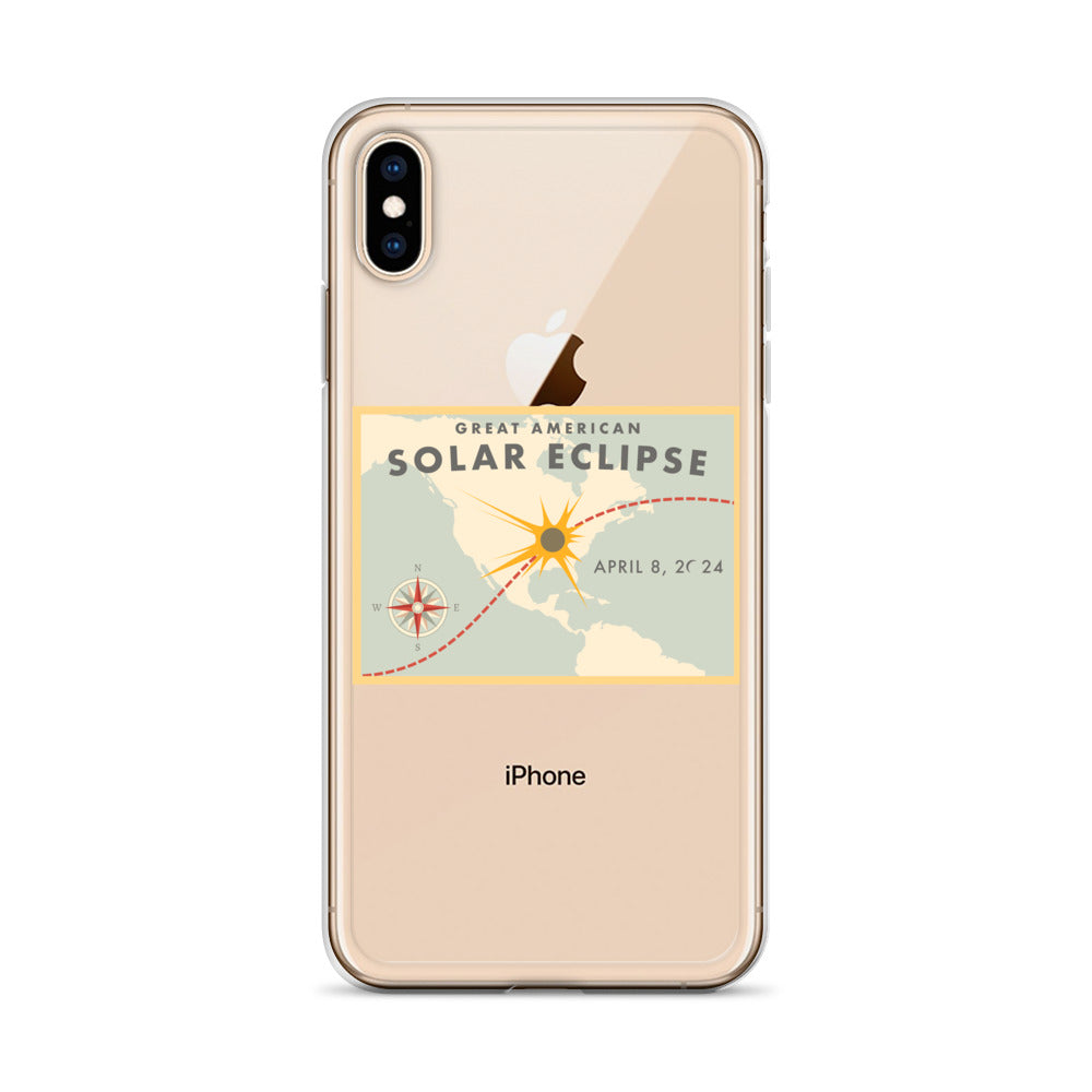 2024 Solar Eclipse Path iPhone Case