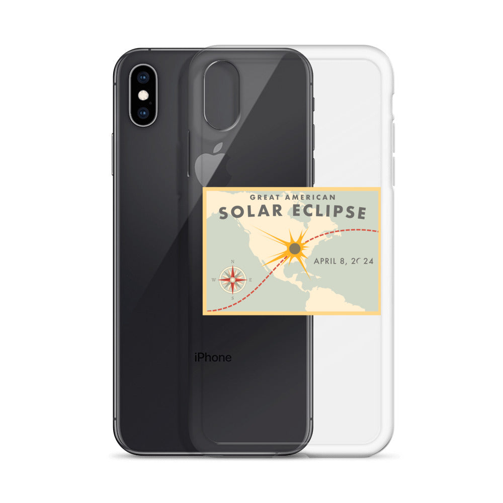 2024 Solar Eclipse Path iPhone Case