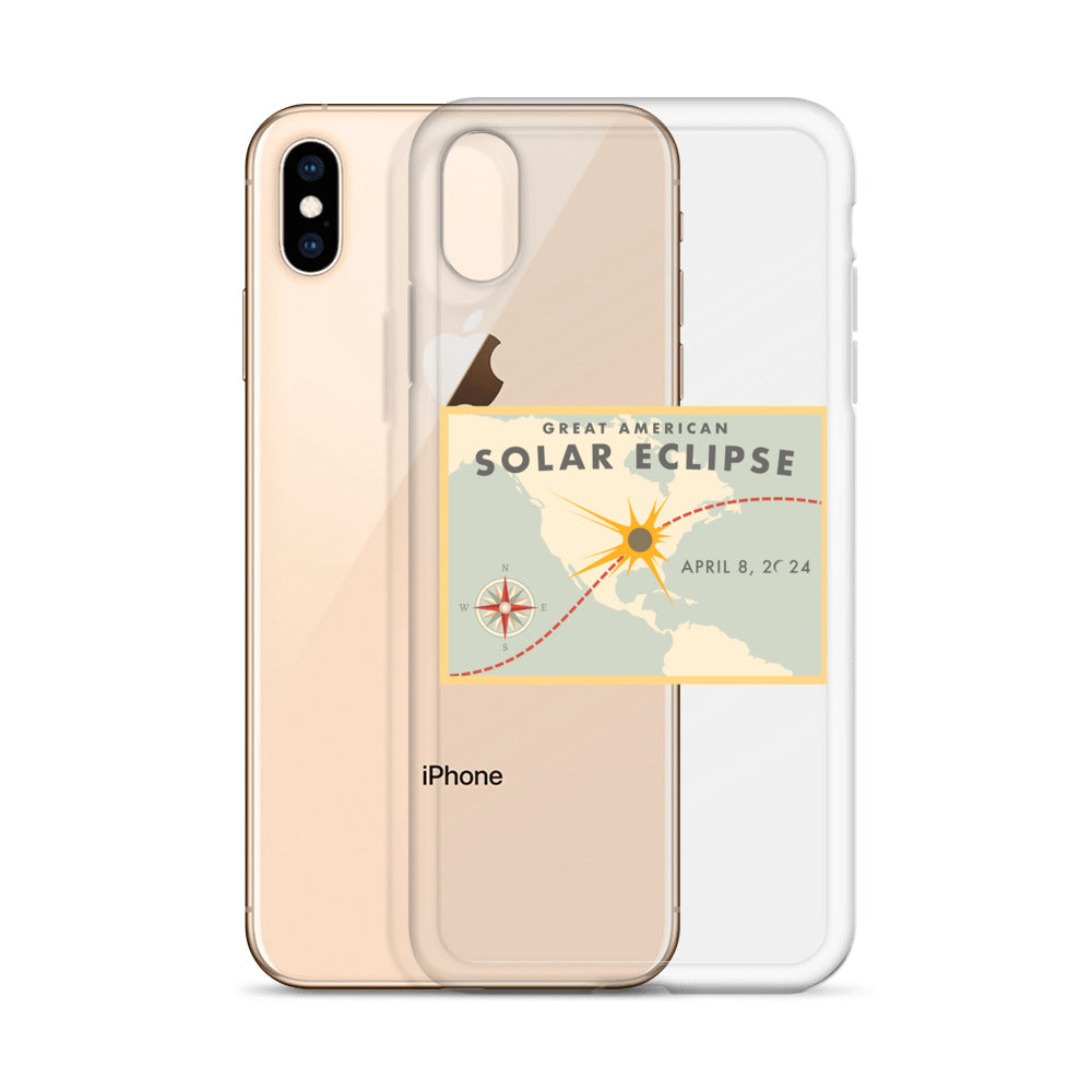 2024 Solar Eclipse Path iPhone Case