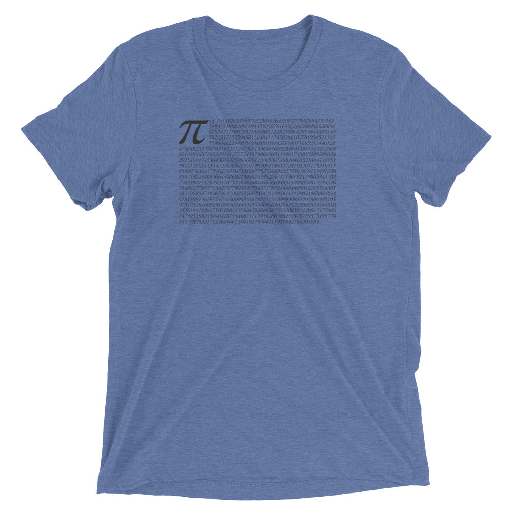 Pi to 1,000 places short sleeve t-shirt (dark print)