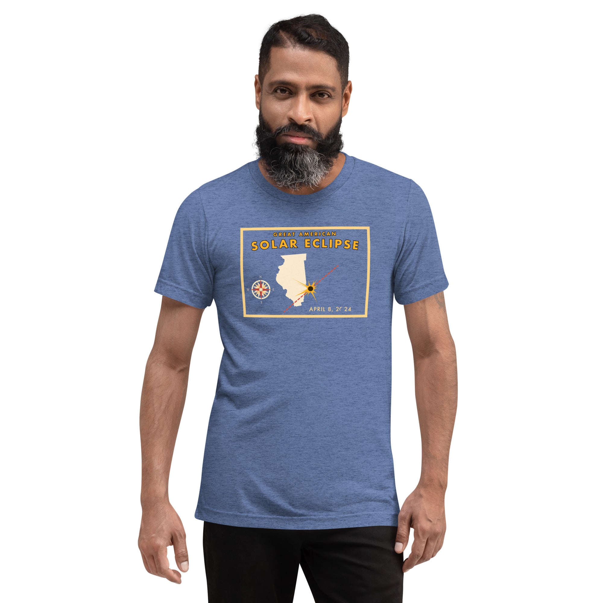 2024 Total Solar Eclipse Illinois T-Shirt (Old Map)