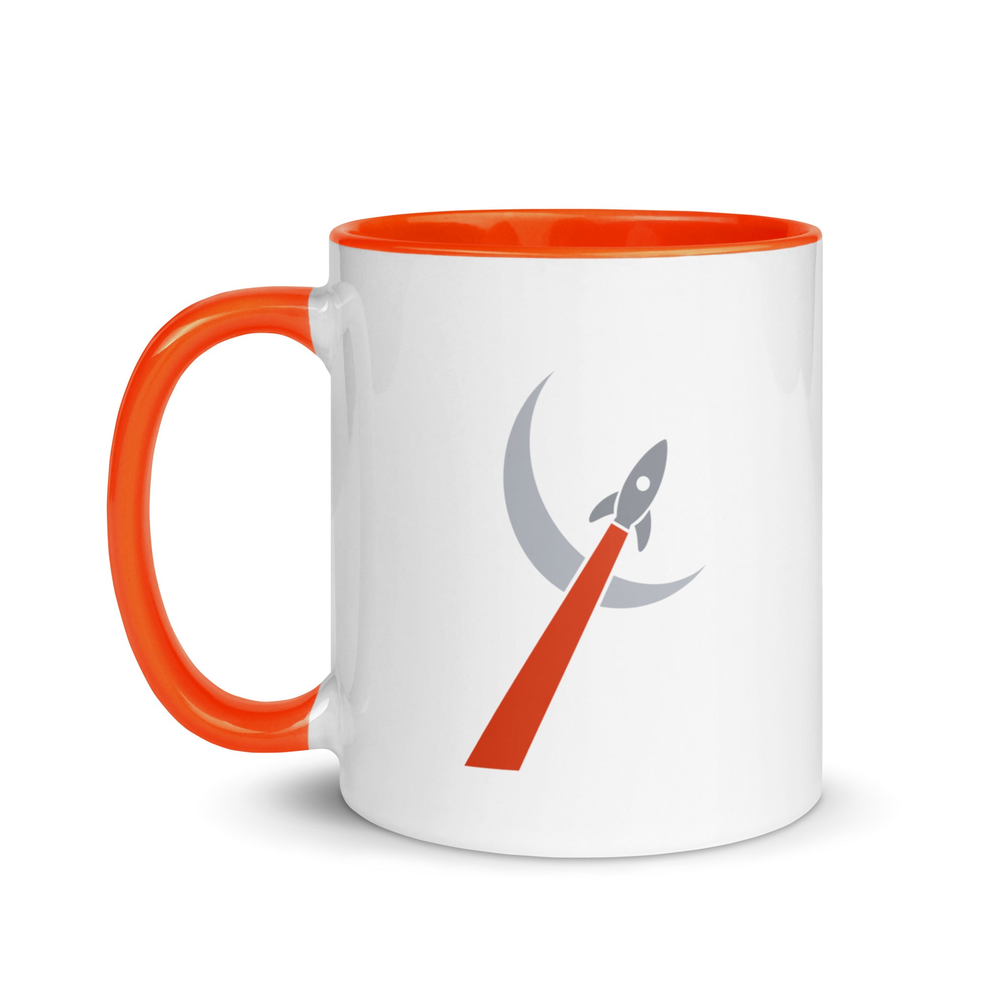 Retro Rocket Mug with Color Inside (Orange)