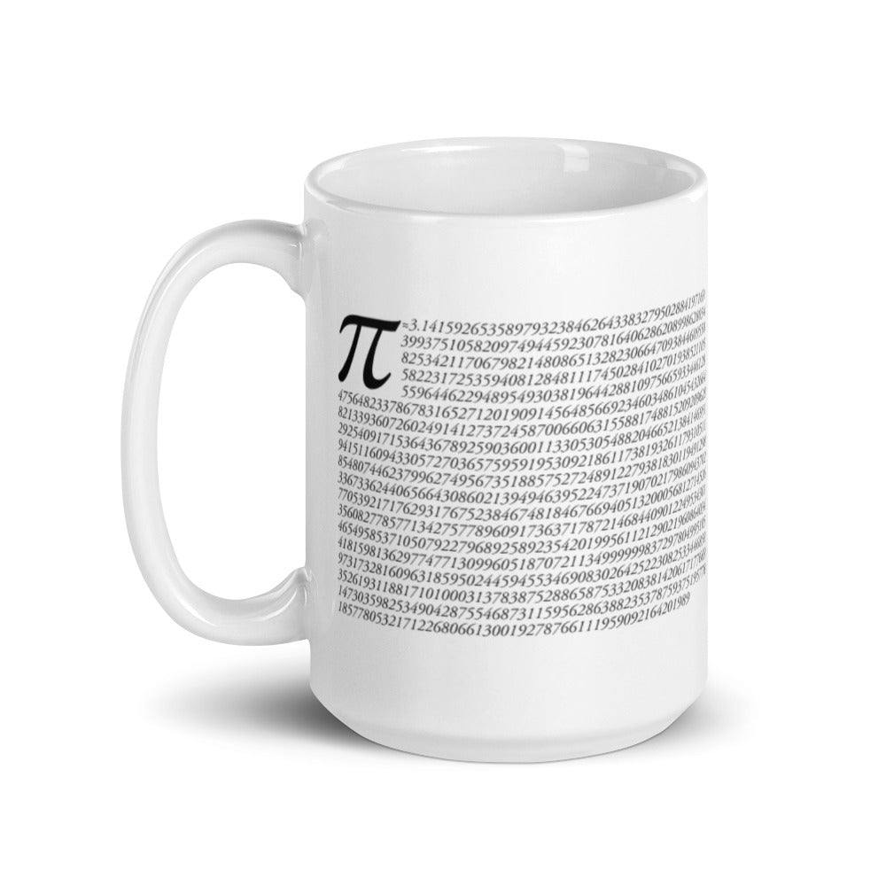 Pi to 1,000 Digits White Mug