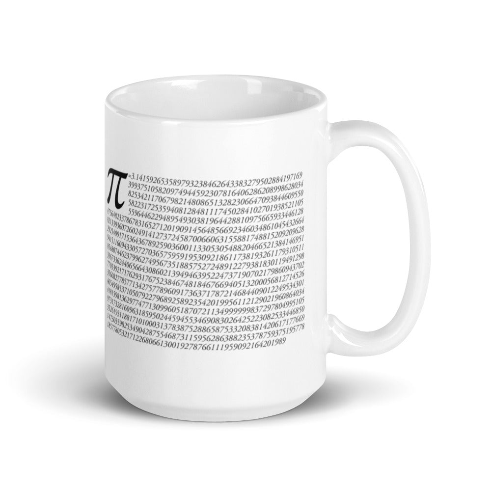 Pi to 1,000 Digits White Mug