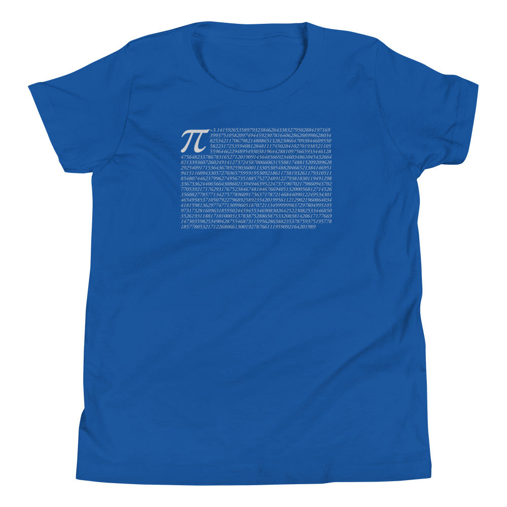 Pi to 1,000 Digits Youth Short Sleeve T-Shirt (Light Print)